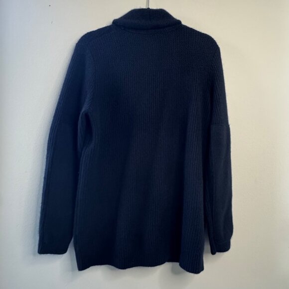 NAKED CASHMERE Samuel Ribbed Shawl Collar Cardigan Mens Large L Black Sweater - Picture 2 of 11